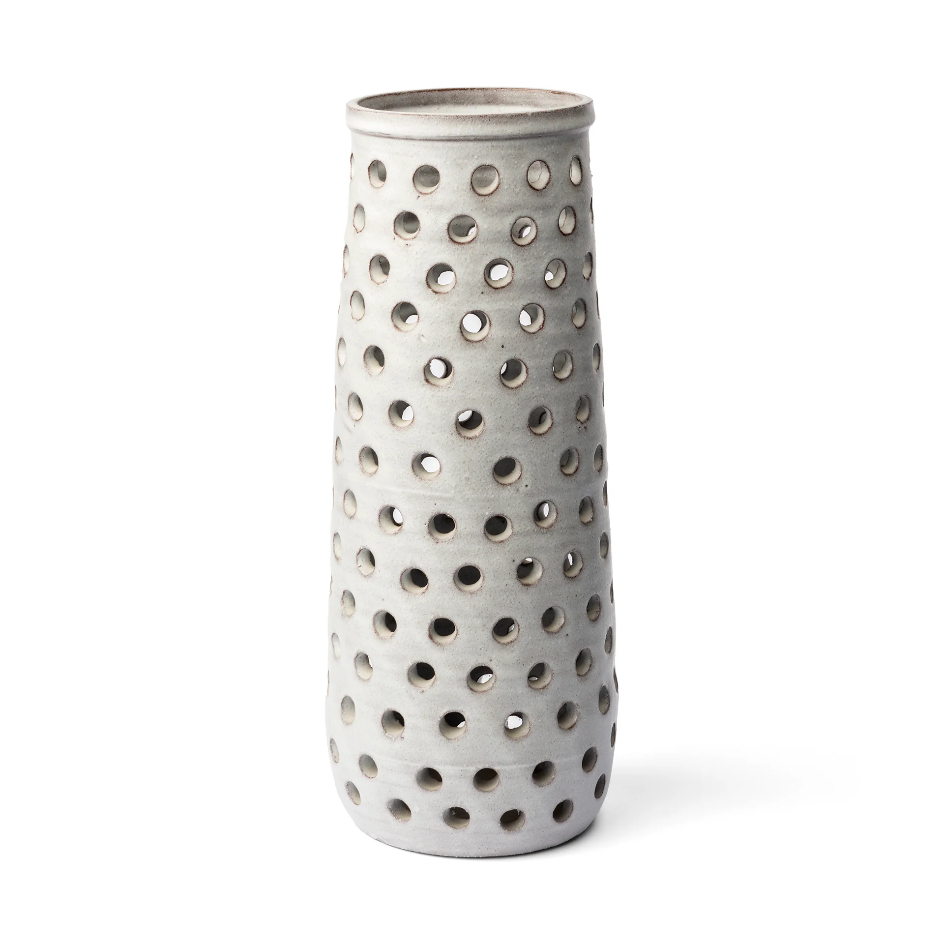 Official Canasta Large Rustic White Ceramic Decorative Vase Premium