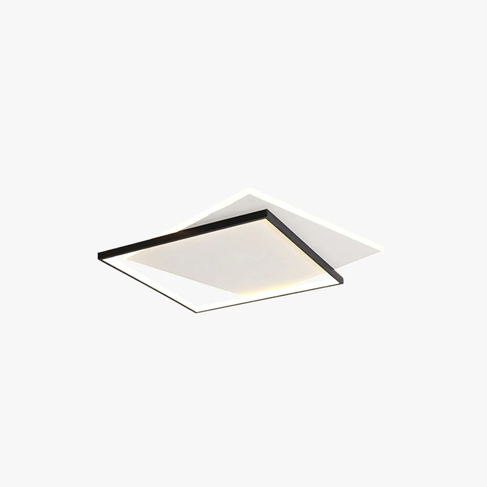 Fine Crafted Quinn Modern Duo-Square Flush Mount Ceiling Light Advanced