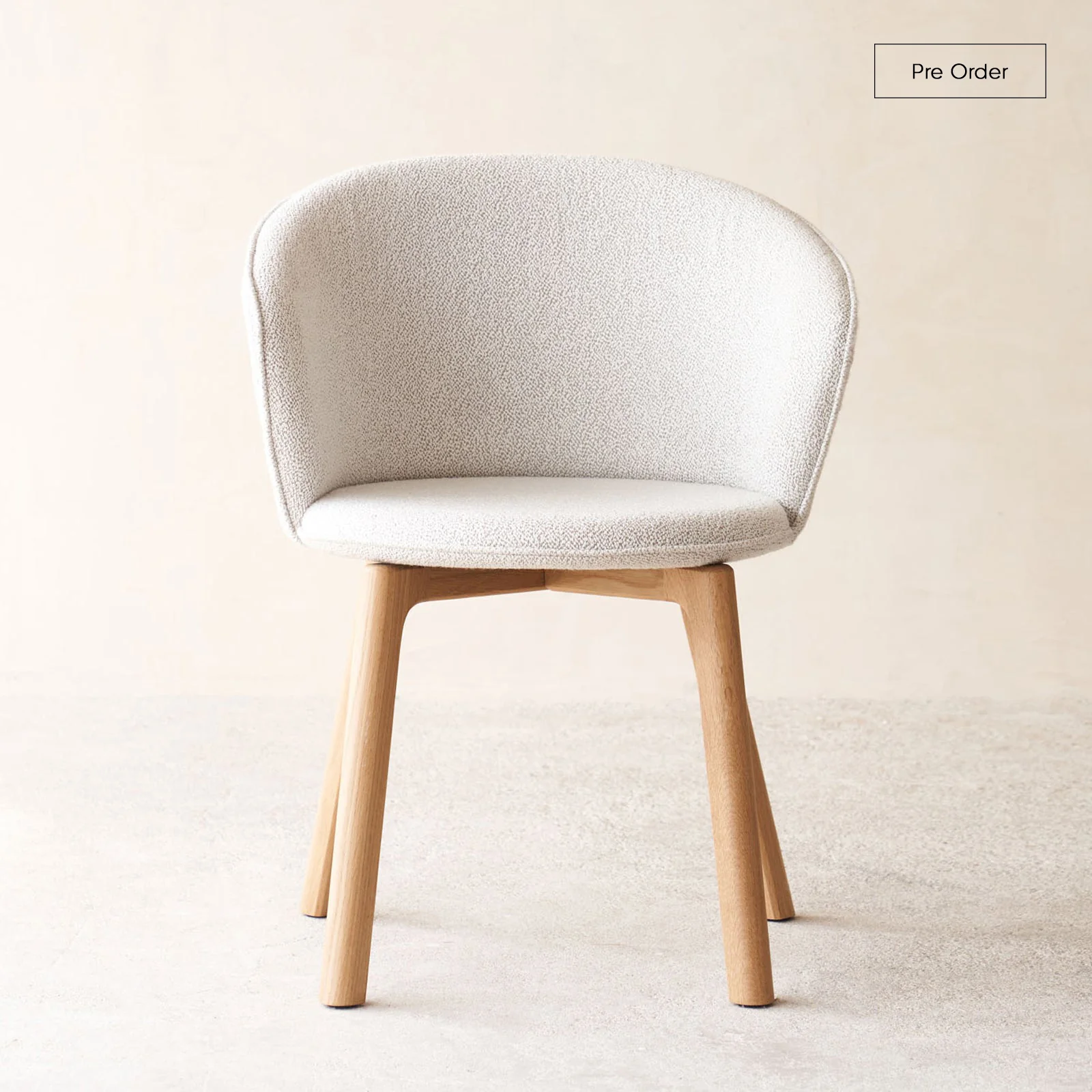 Relaxed Glide Dining Chair Oak - Bespoke Fabric High-Grade