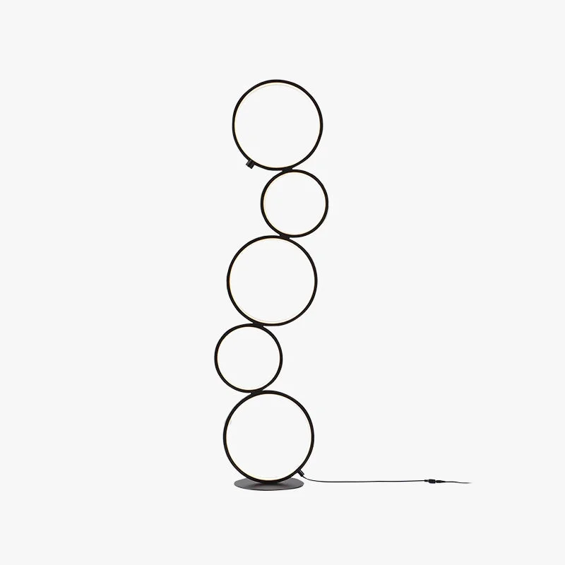 Superior Arisha Floor Lamp Multi-ring Modern Metal Silicon White Black Bedside Crafted
