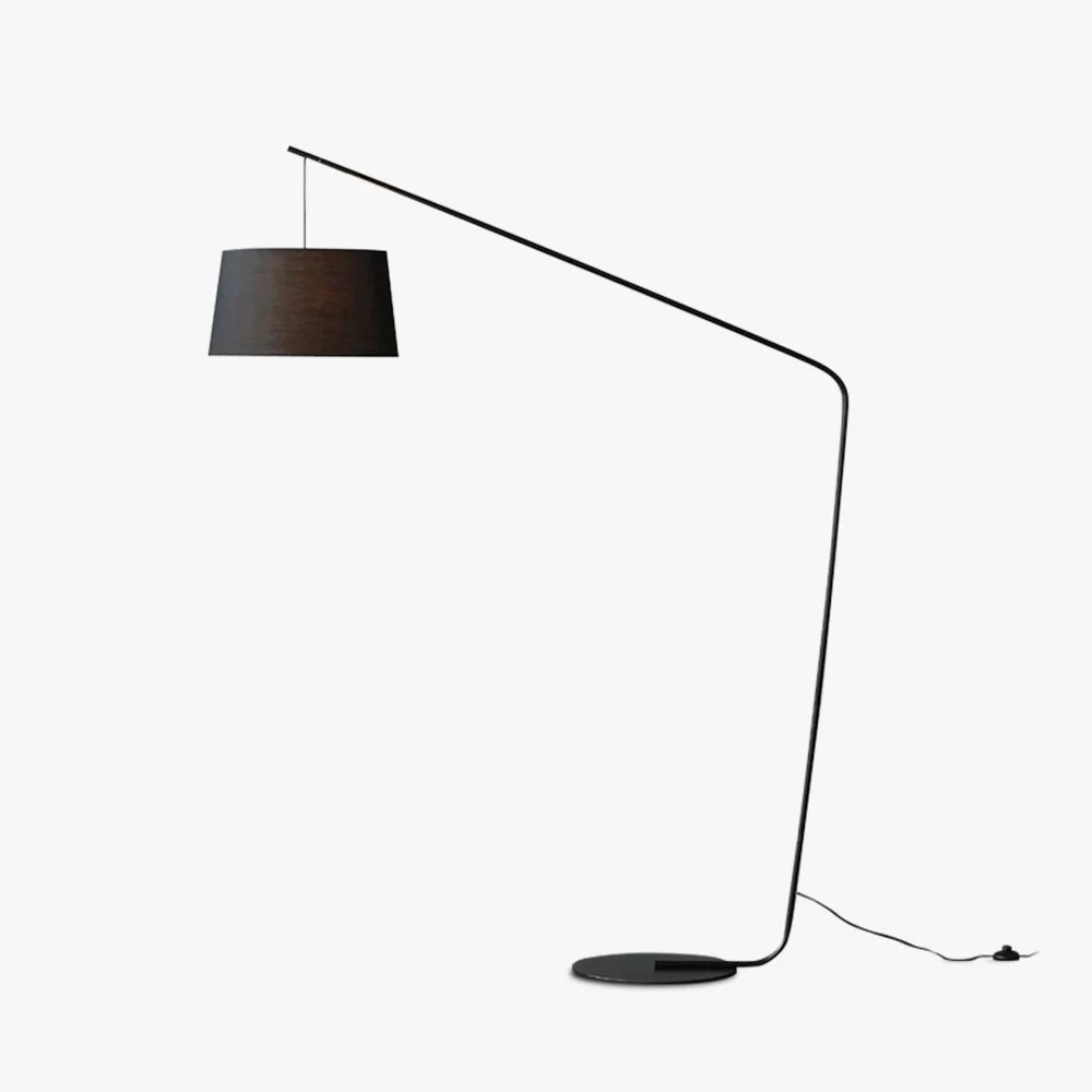 Outstanding Salgado Black Floor Lamp 3 Color Temperature Switchable Artificial Fabric Metal Fine