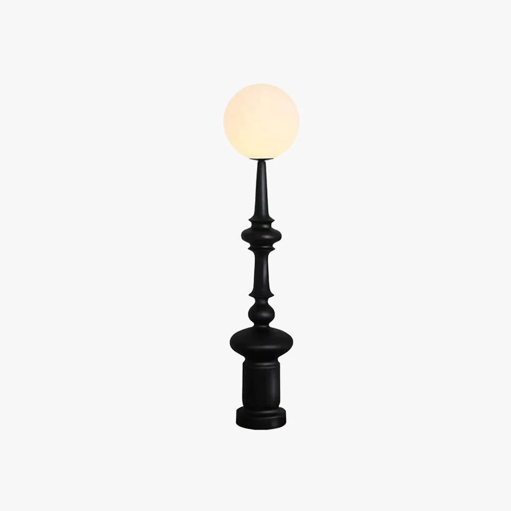 Top-Quality Salgado Retro Column Glass Resin Floor Lamp Black Bedroom Superior