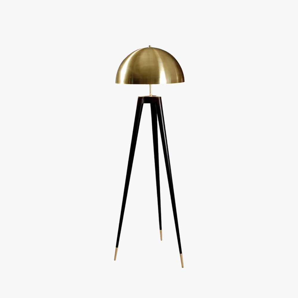 Sophisticated Carins Modern Metal Tripod Floor Lamp Black Gold Reliable