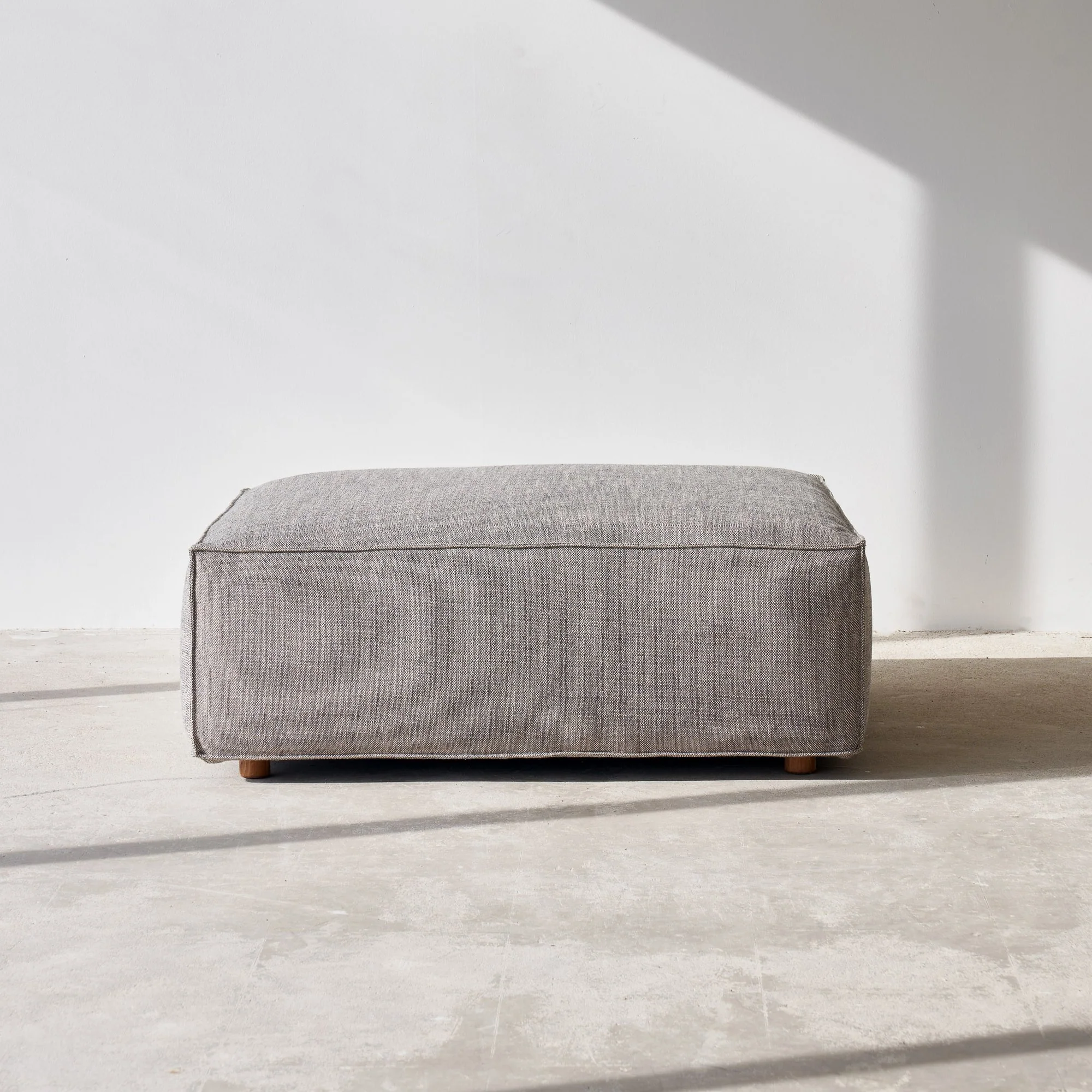 World-Class Baker Fabric Ottoman Storm Expertly Made