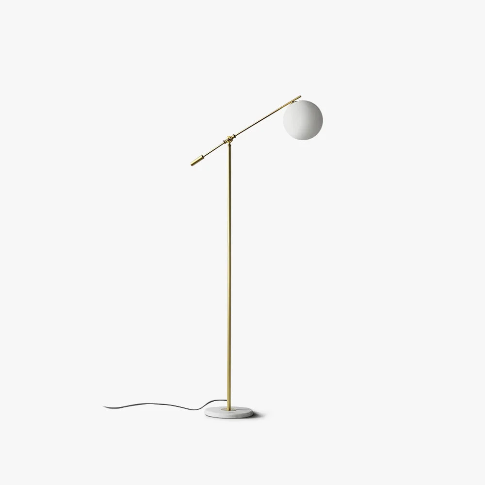 Advanced Valentina Arc Floor Lamp Frosted Glass Metal Organic