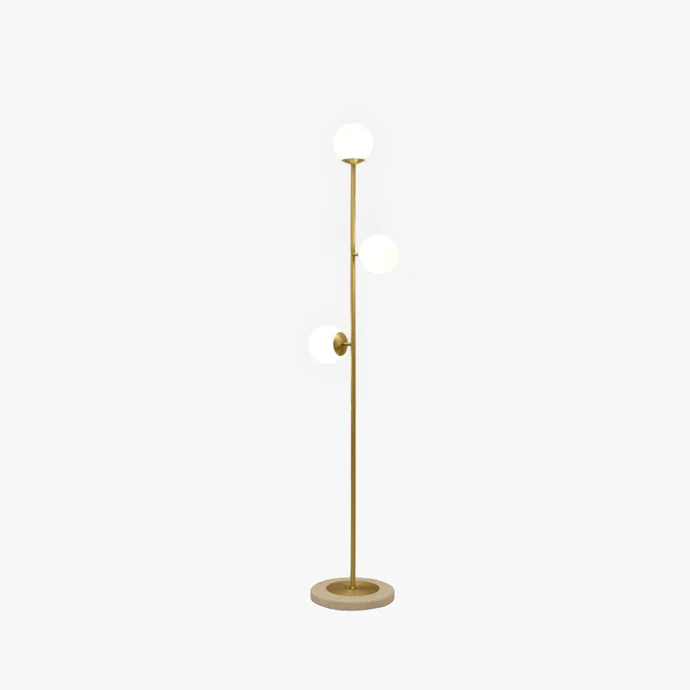 Consistent Valentina Modern Globe Brass Glass Floor Lamp 3 Heads High-End