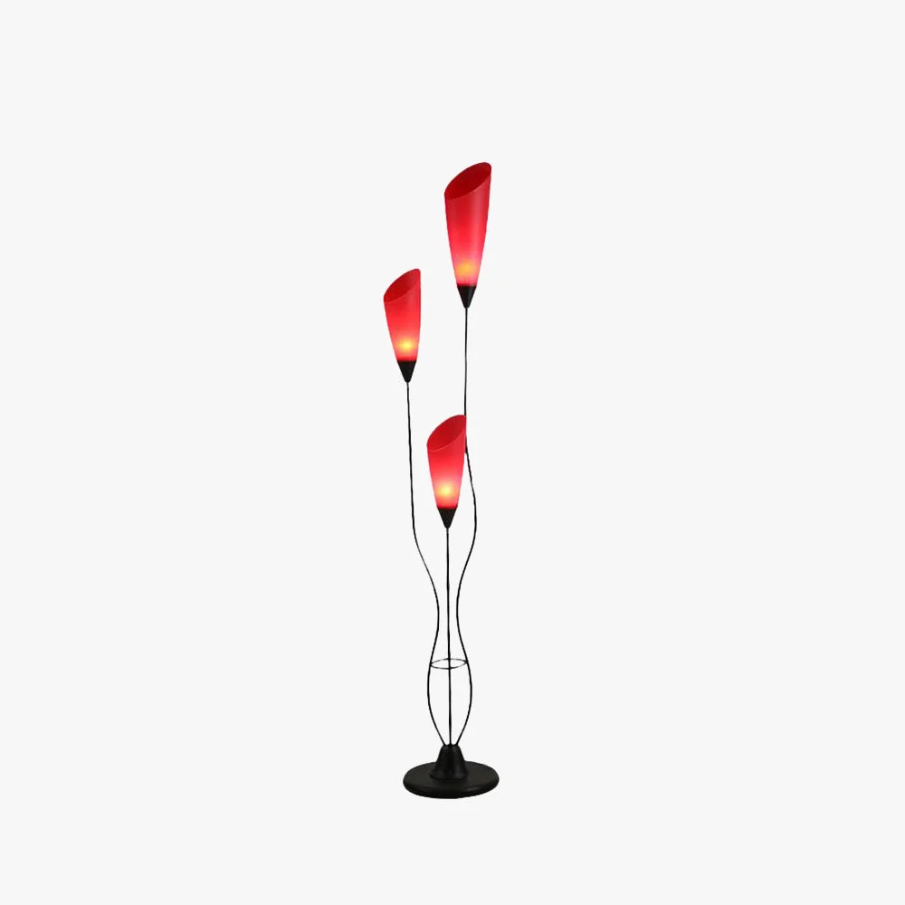 Contemporary Bella Torchiere Multi Bulb Metal Acrylic Floor Lamp Red Eco-Friendly