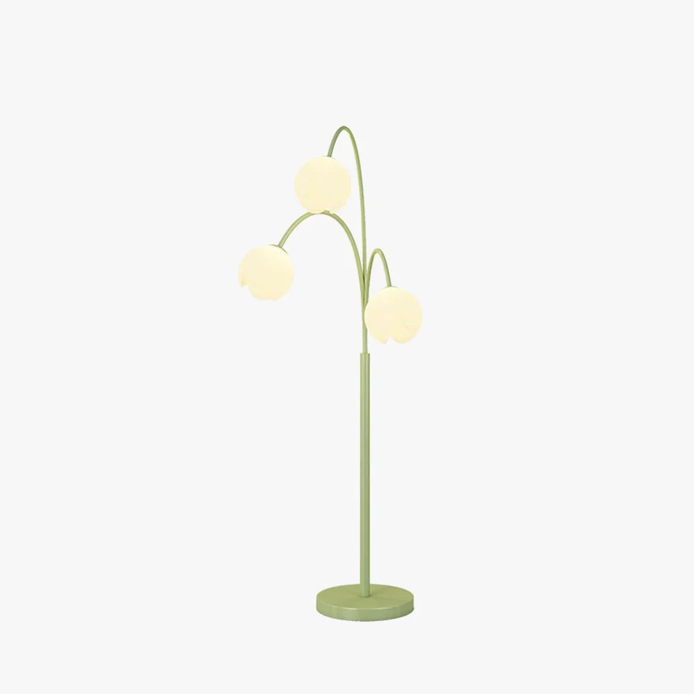 Original Design Lily Nordic 3 Lights Flower Metal Glass Floor Lamp Green Pink Elite