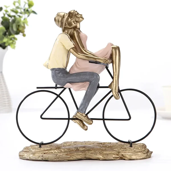 Secure Our Journey Romantic Couple on Bicycle Sculpture Next-Generation
