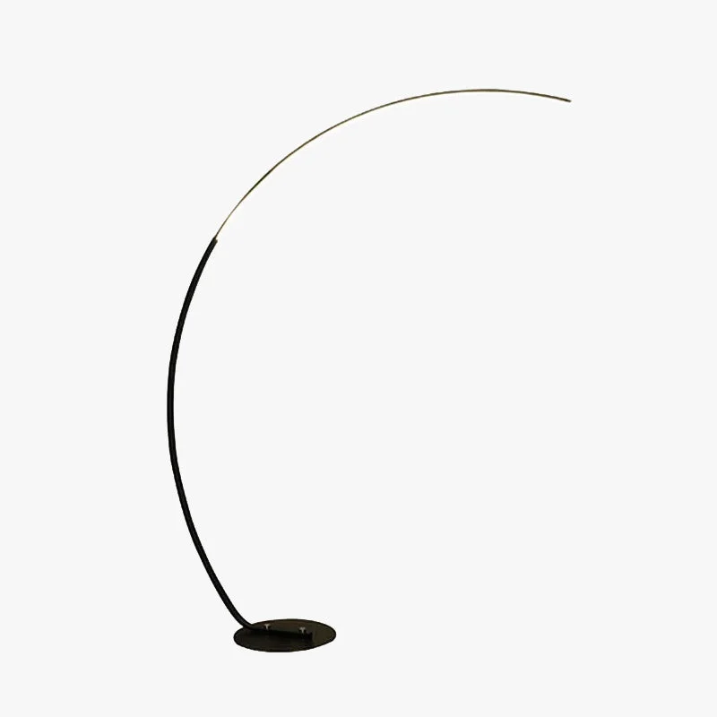 Efficient Edge Modern Arc LED Floor Lamp Black White Metal Silicon World-Class