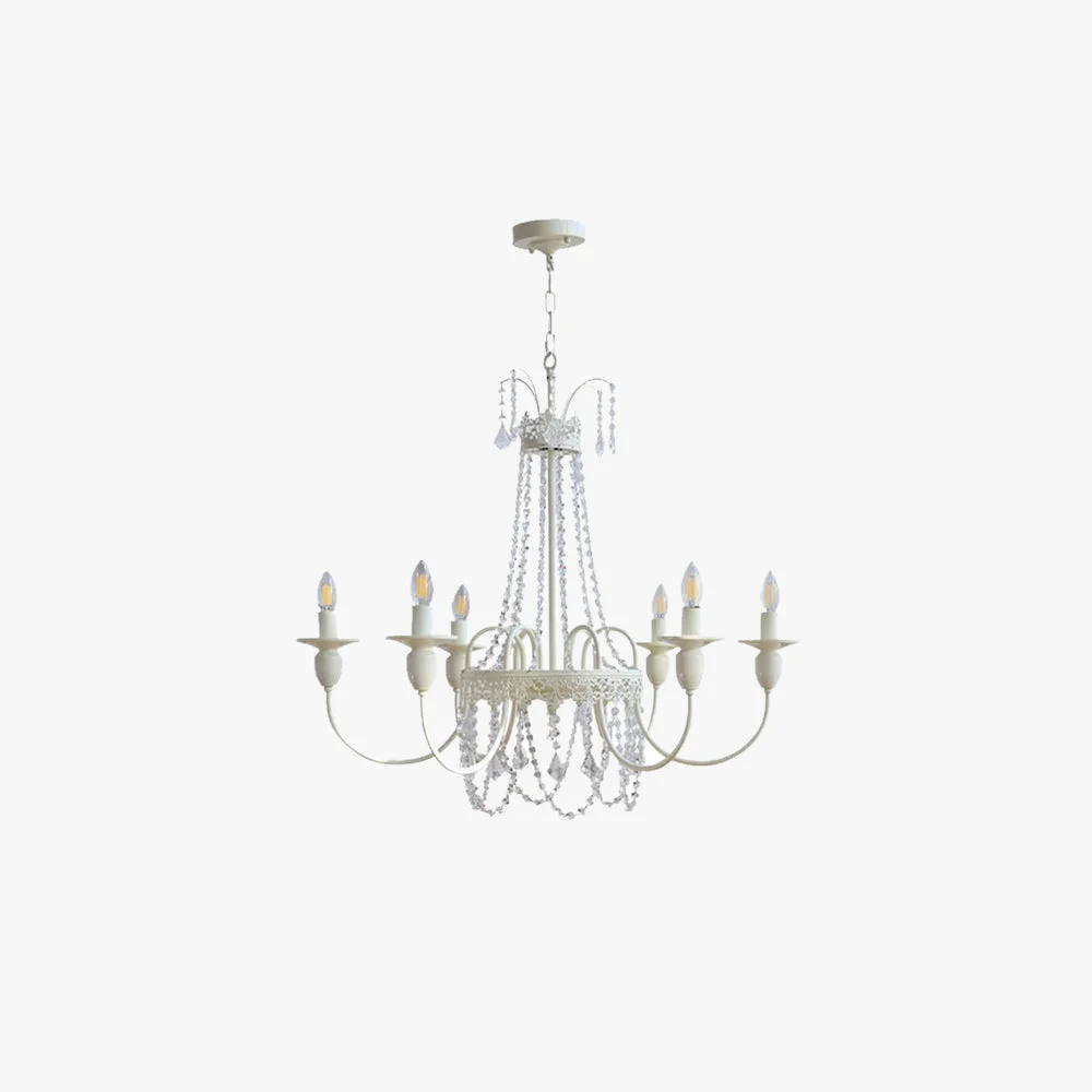 Fast Silva Pendant Light Candle French Crystal Metal White Bedroom Healthy