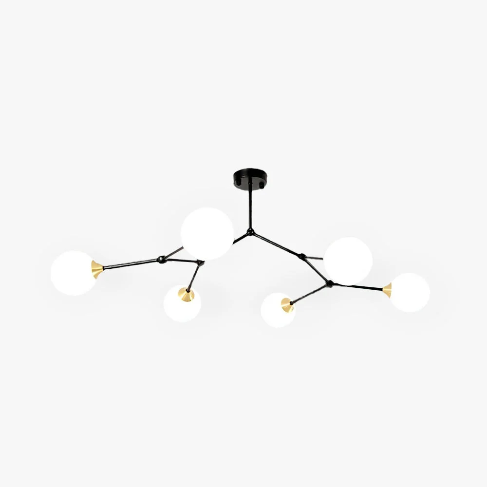 Valentina Modern Glass Bubble Chandelier Bedroom Black Gold Genuine