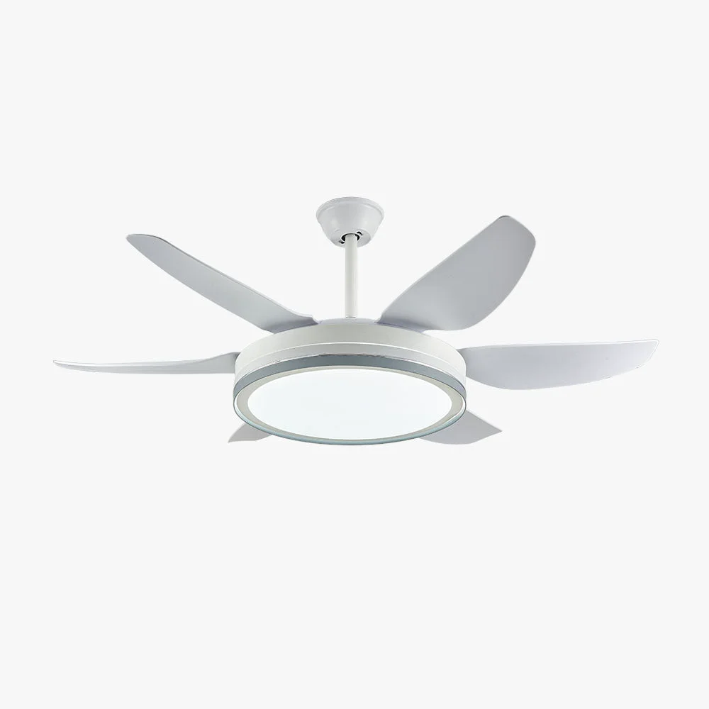 Soft Haydn 6-Blade Modern Basic DC Ceiling Fan with Light Black White 51'' Prestigious