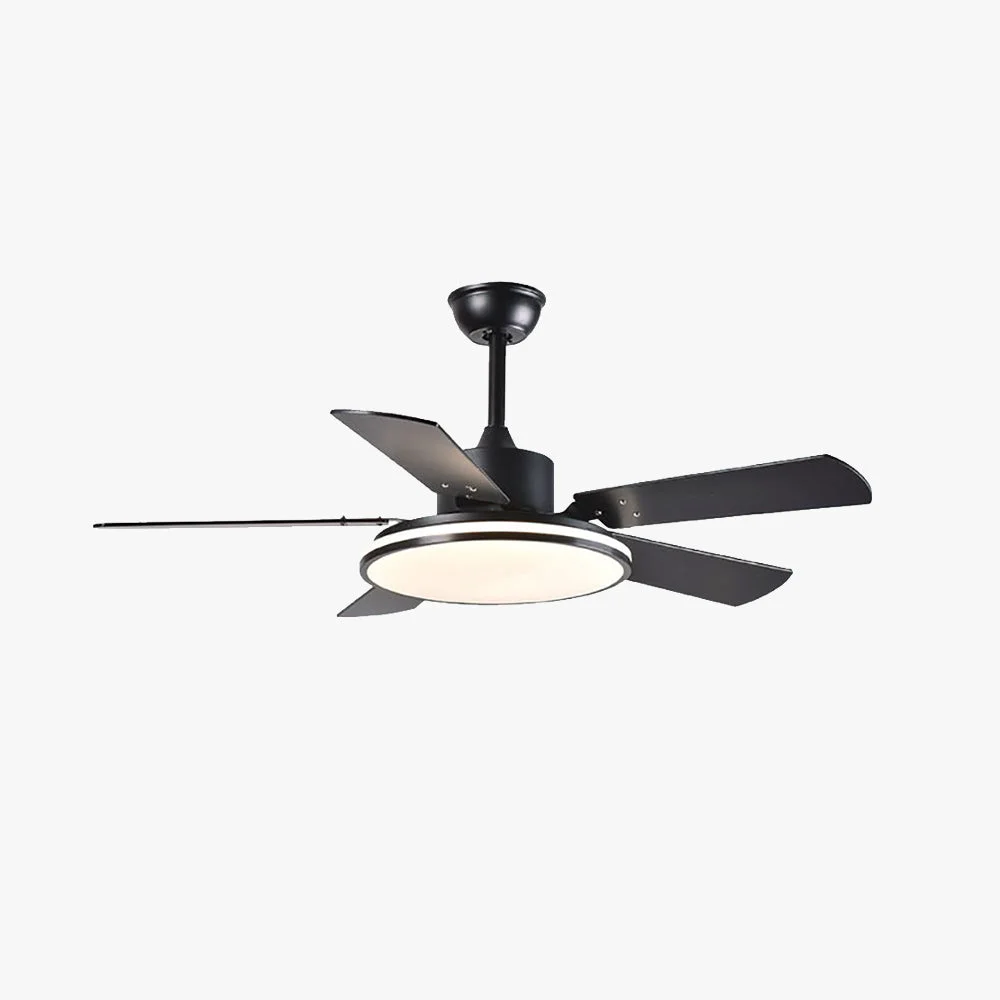 Premium Material Haydn 5-Blade Modern Black DC Ceiling Fan with Light Metal ABS 52'' Superior