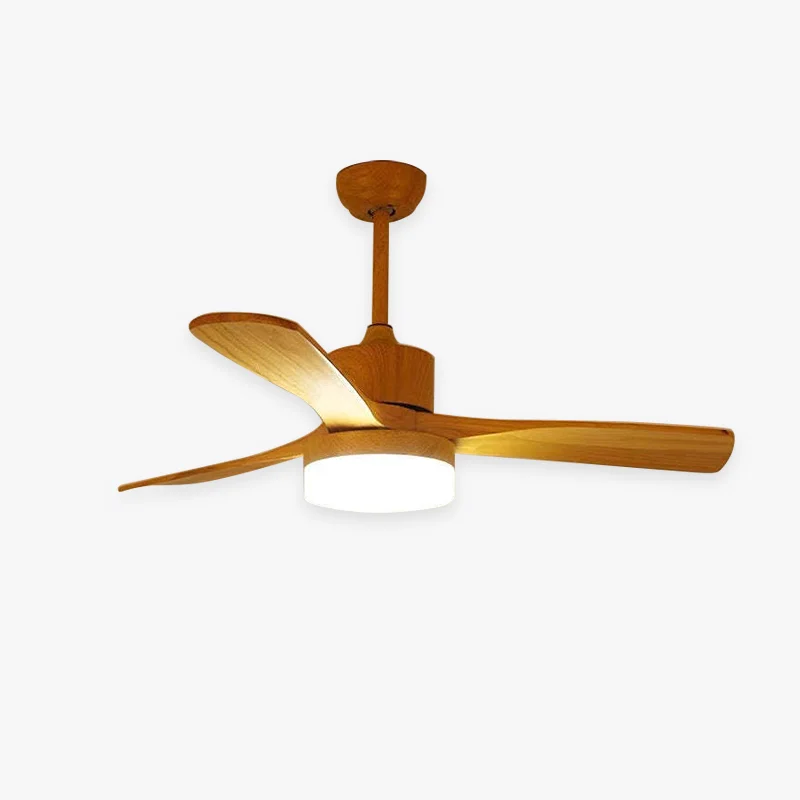 Stylish Ozawa 3-Blade Ceiling Fan with Light Wooden 2 Color 43'' Fashionable