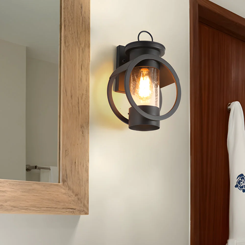 Professional Raindrops Glass 6W LED Edison Lightbulb Black Outdoor Wall Lights Efficient