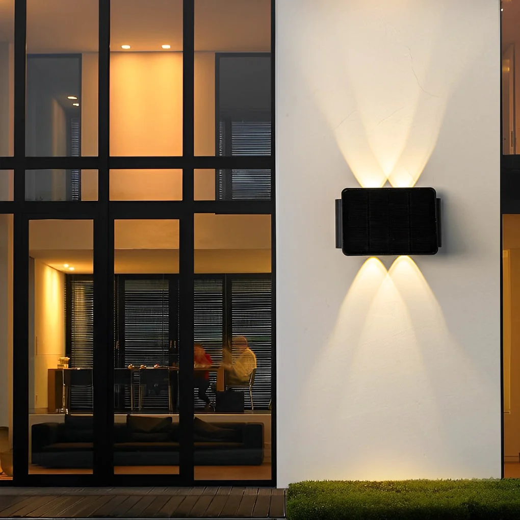 Lightweight Up and Down Lighting LED Waterproof Black Modern Solar Wall Lights High-End
