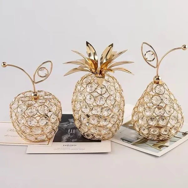 Next-Generation 3D Crystal Crafts Pear Apple Ornament High-Grade