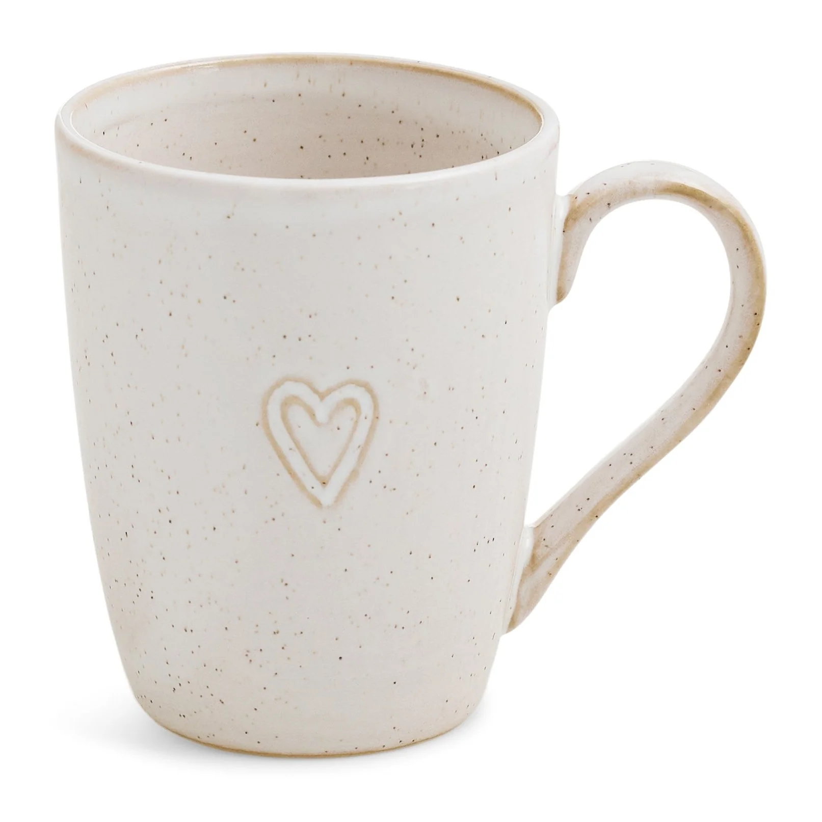 Lightweight Mug Porcelin Emb Heart - White Minimalist