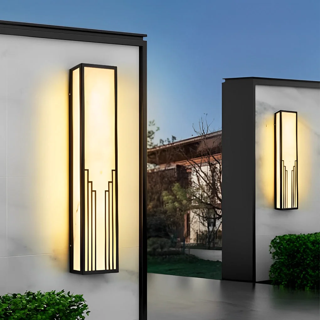 Specialty Strip Rectangular Resin Waterproof LED Black Modern Outdoor Wall Light Proven