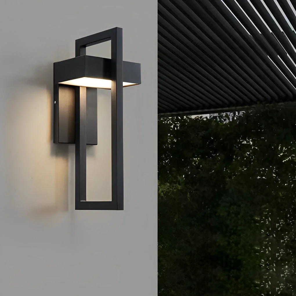 Exceptional Rectangular Minimalist LED Waterproof Black Modern Outdoor Wall Lamp Fast