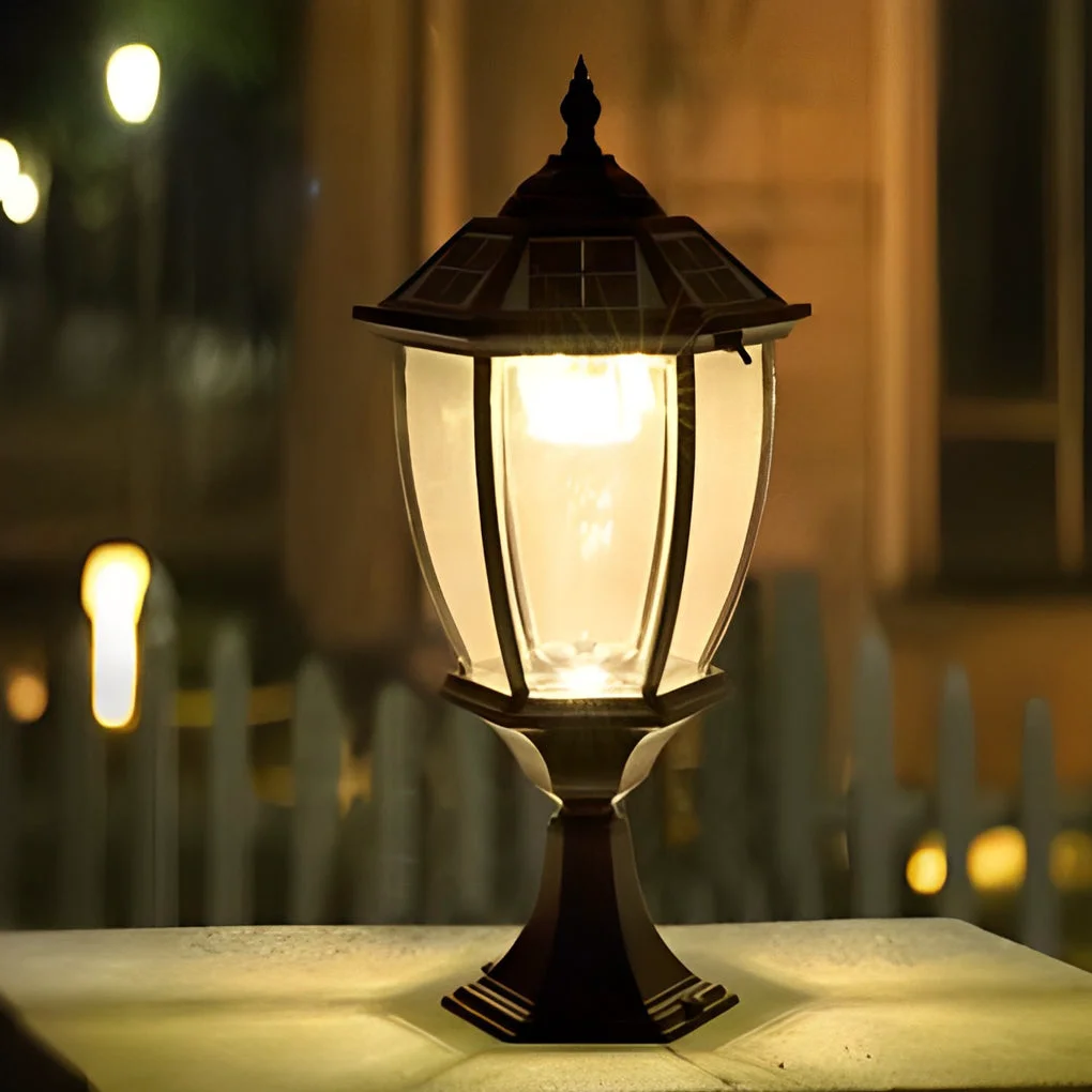 High-Grade Led Waterproof Black Vintage Outdoor Solar Fence Post Lights with Remote Specialty