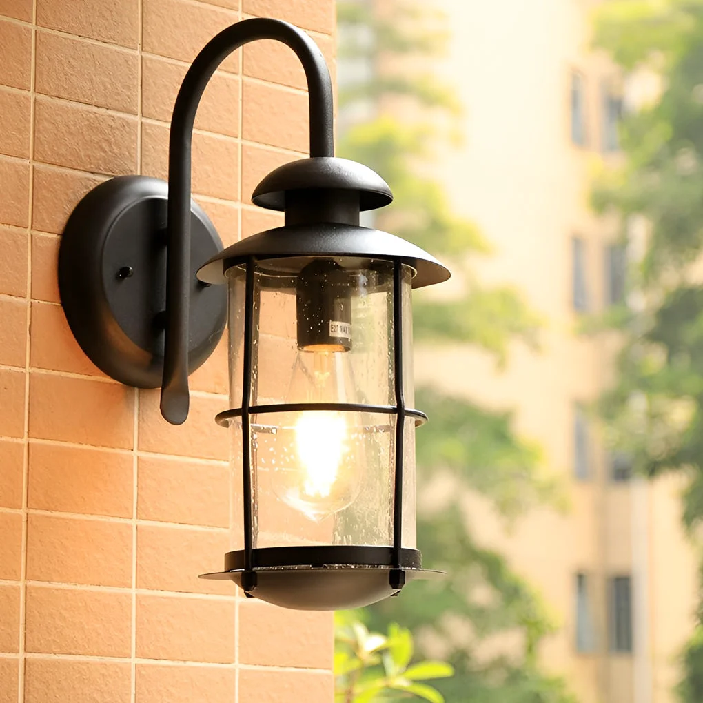 Versatile Creative Glass Waterproof LED Black Modern Plug in Wall Sconce Lighting Crafted