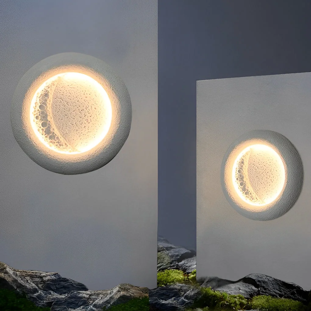 Smart Creative Moon Shaped Waterproof LED 10W Modern Wall Lamp Exterior Decor Elite