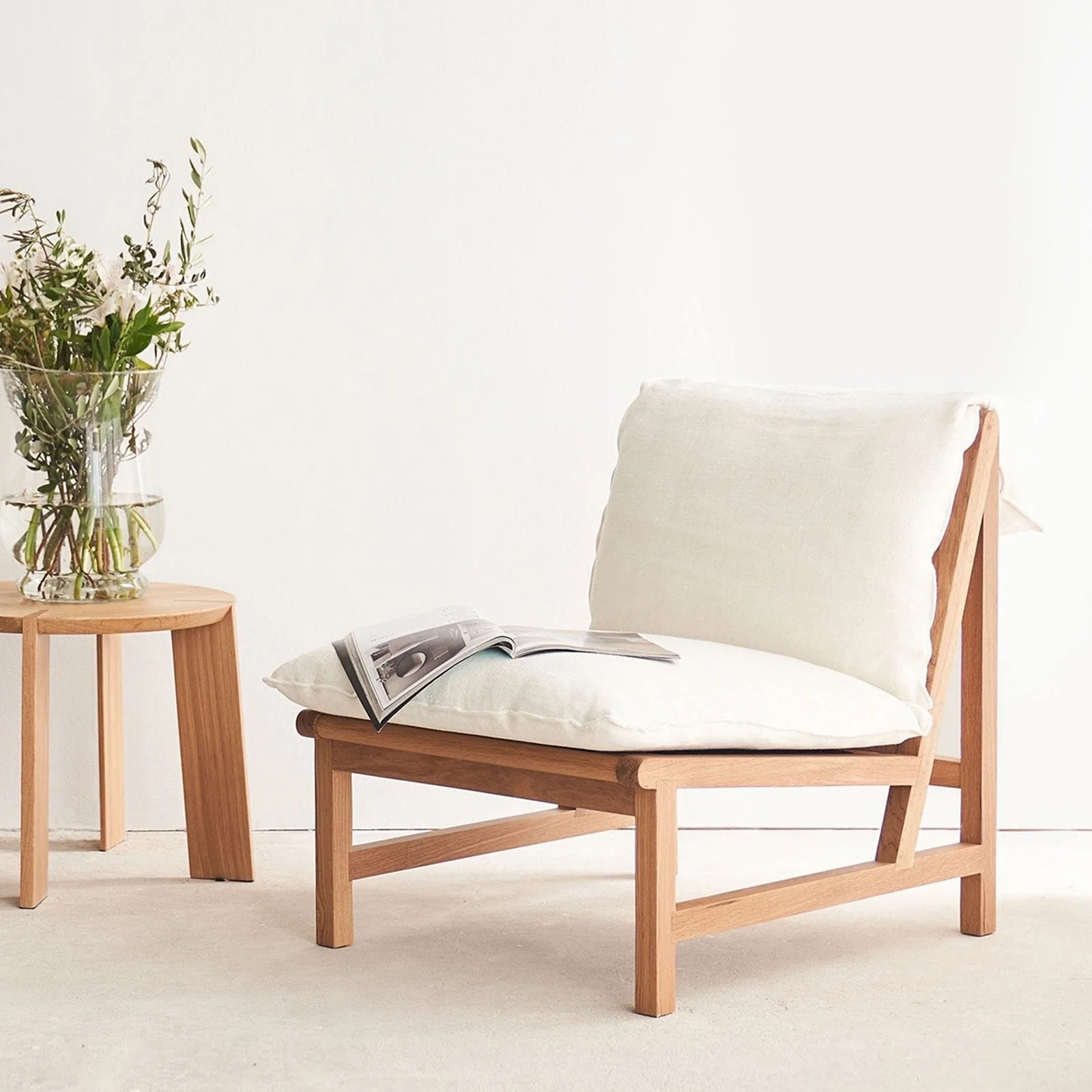 Organic Cantaloupe Fabric Armchair Ivory Exceptional