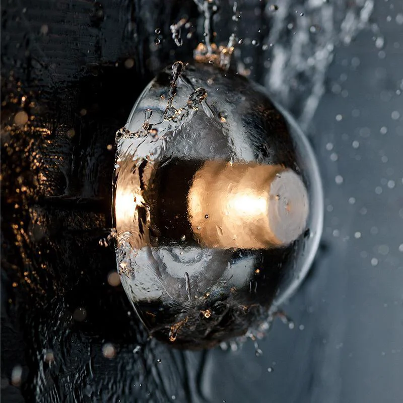 Reusable Round Bowl Glass LED Waterproof Transparent Rustic Outdoor Wall Lights Effective