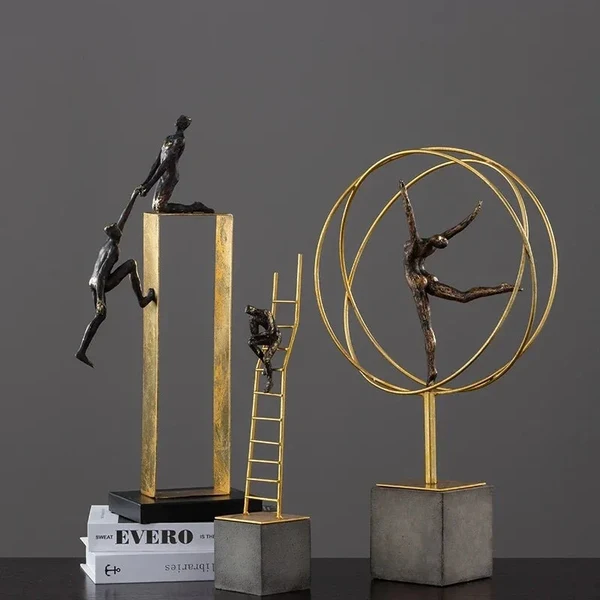 Durable Modern Creative Resin Gymnast Sculpture Trendy