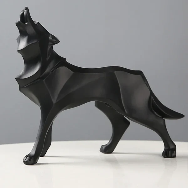 Pure Geometric Art Wolf Statue Carefully Designed