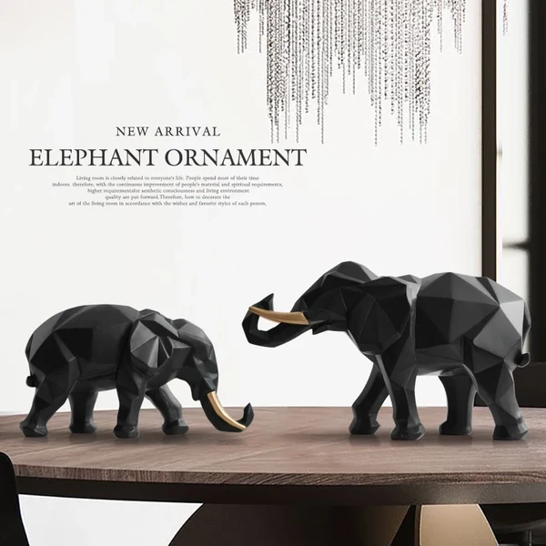 Consistent 2Pcs Elephant Figurine Set Certified