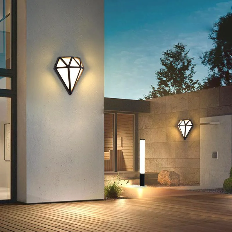 Expertly Made Rhombus Diamonds LED Waterproof Modern Porch Lights Outdoor Wall Lights Unique