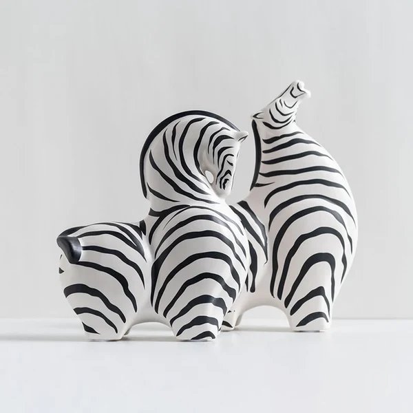 Safe Modern Zebra and Horse Ceramic Sculpture High-Performance