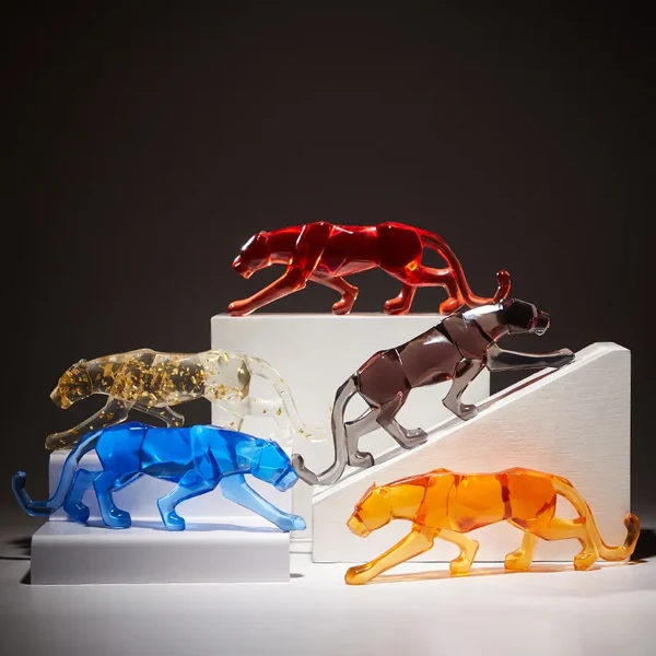Dependable Colorful Leopard Sculptures Secure