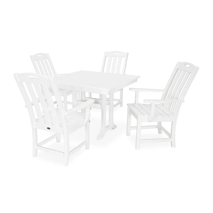 Trendy Trex® Outdoor Furniture™ Yacht Club 5-Piece Farmhouse Trestle Arm Chair Dining Set Casual