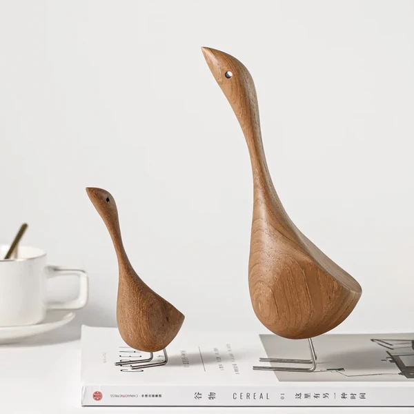 Trusted Nordic Wooden Goose Figurines Original