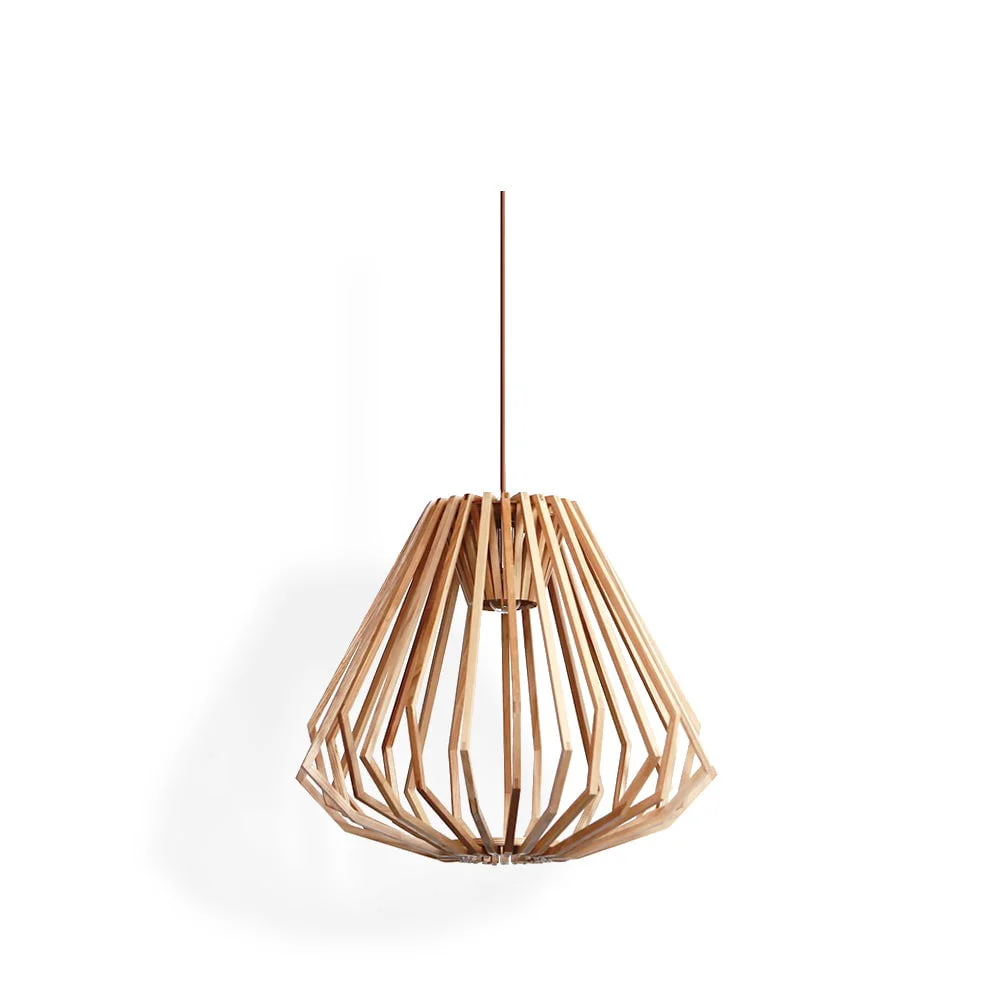 Certified Wood Cage Pendant Lamp Comfortable