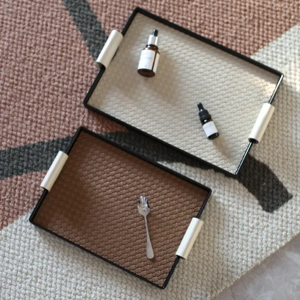 Carefully Designed Luxury Decorative Leather Tray Dependable
