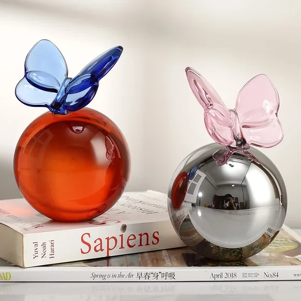 Verified Modern Glass Butterfly and Planet Ball Ornaments High-Grade