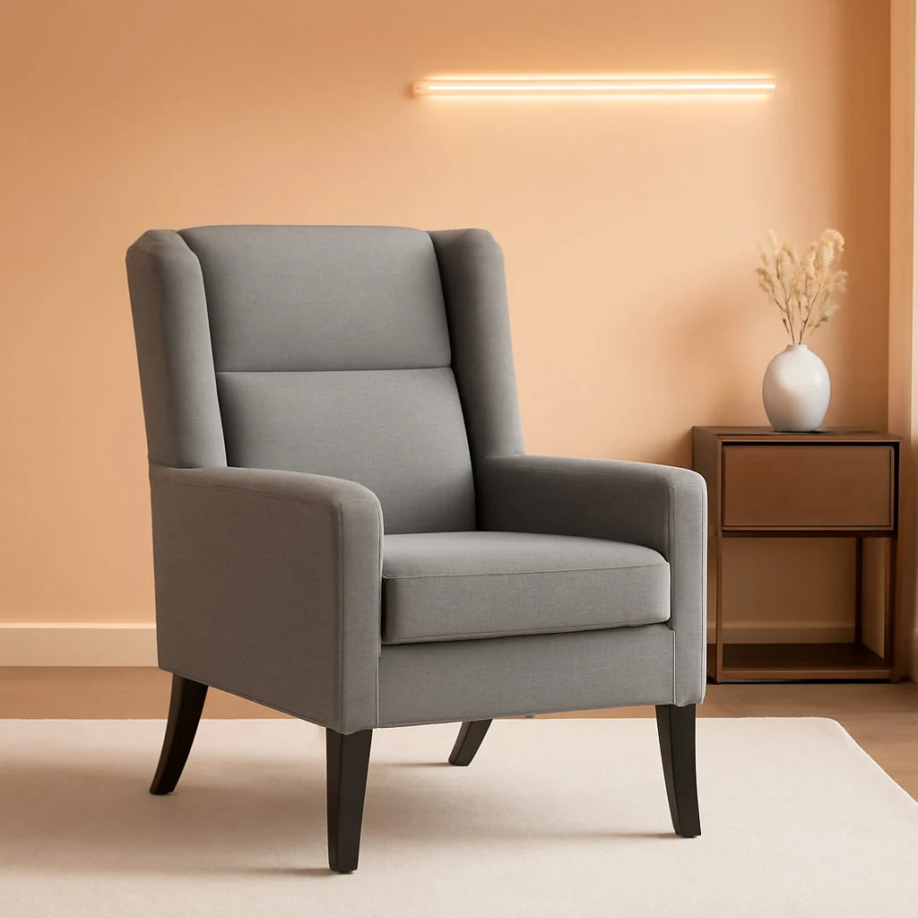 Carefully Designed Grey Armchair HighBack Commercial Grade For Living Room Reliable