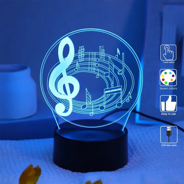 Exceptional 3D Musical Note Night Light Reusable