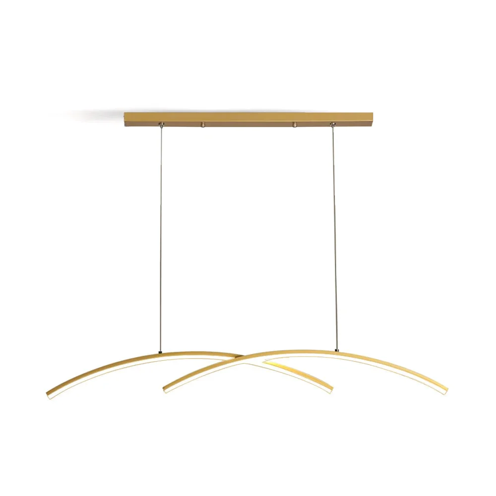 Carefully Designed Oscillating Strip Island Chandelier Genuine