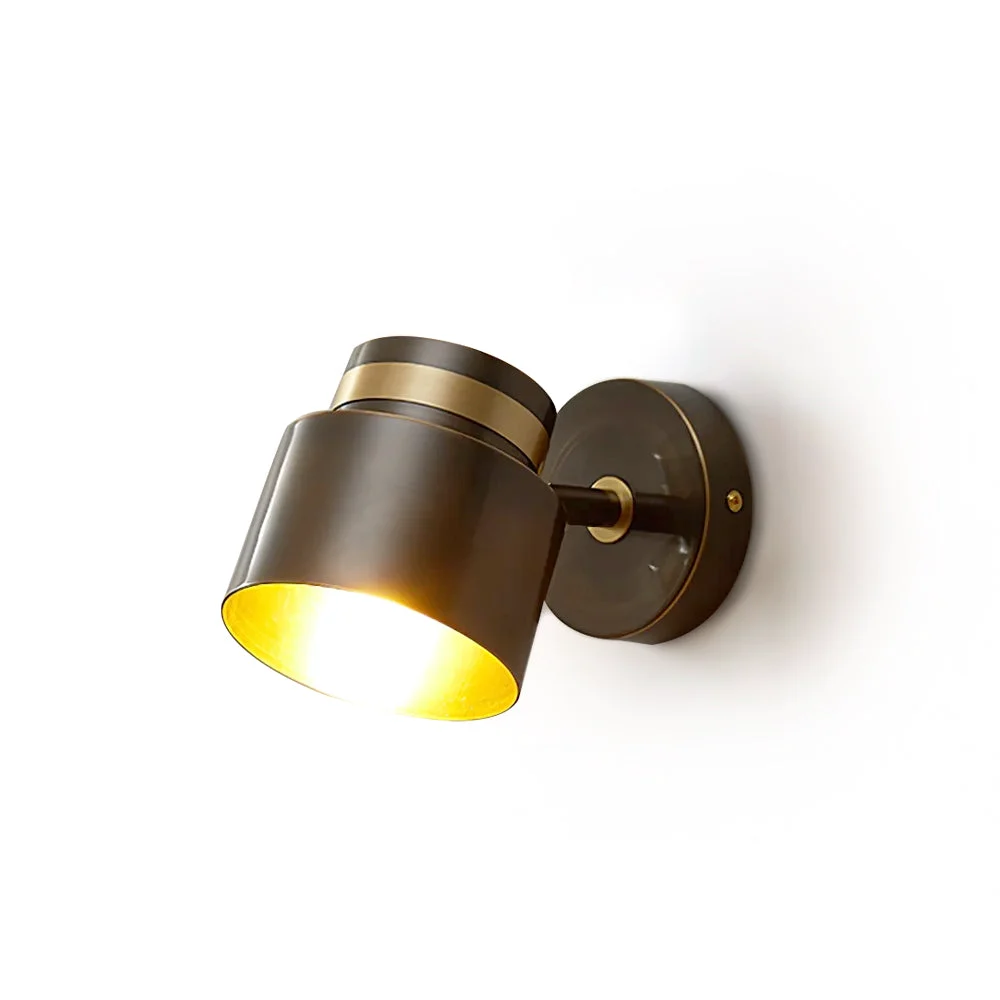 Original Brass Cylinder Wall Lamp Selected