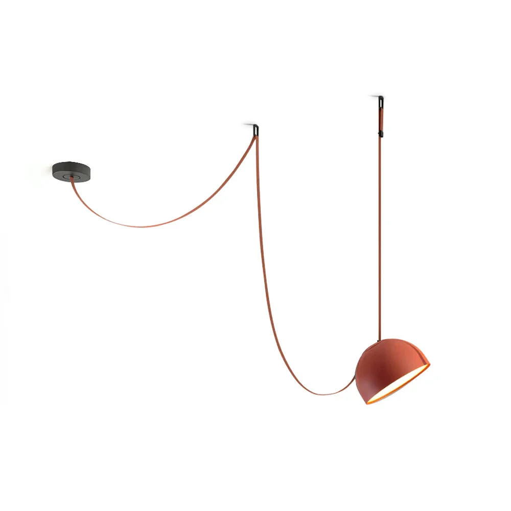 Exclusive Light Rail Semispheres Leather Pendant Lamp Classic