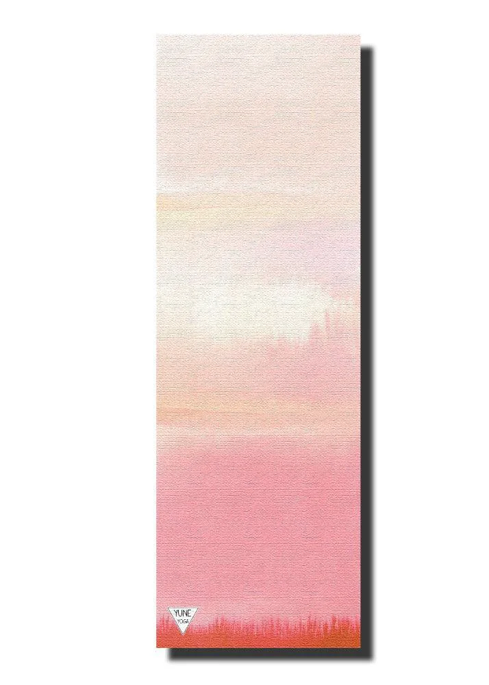Natural Hecate Yoga Mat – 6 mm Extra Thick Non-Slip Eco-Friendly PER with Soft Pink Ombré UV-Printed Design Yune Yoga Functional
