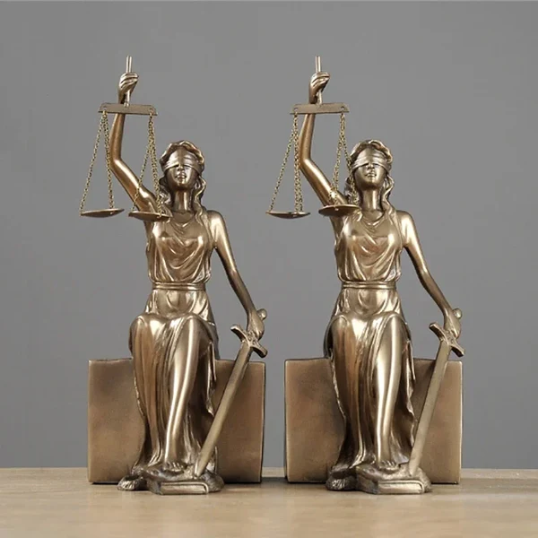 Responsible European Antique Justice Goddess Bookends Classic