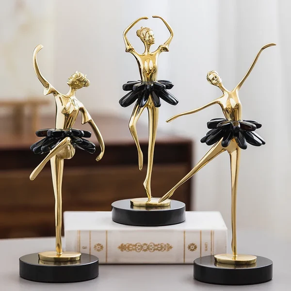 Exclusive Elegant Gold Ballet Dancer Figurine Advanced