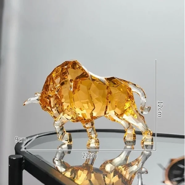 Breathable Golden Crystal Bull Figurine Durable